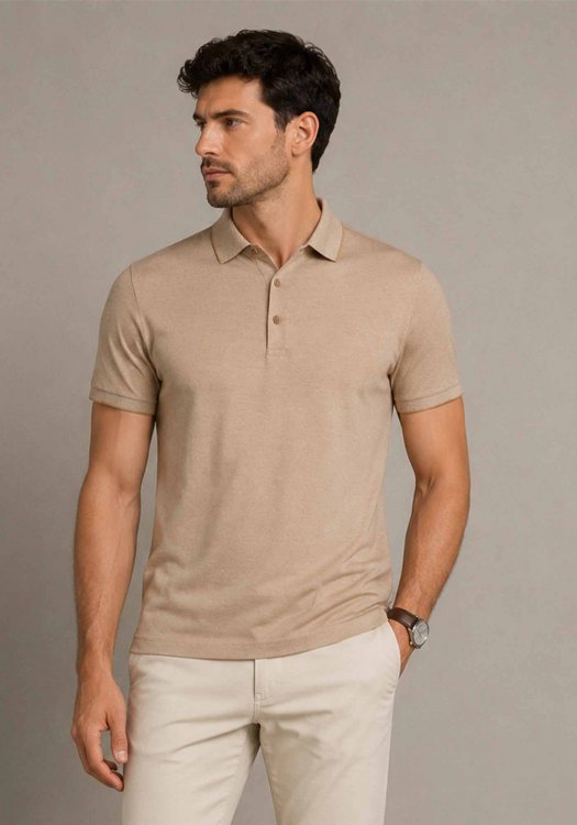 Daniel Hechter Polo Μπλούζα Easy GO - 74001 161901 410 Sand