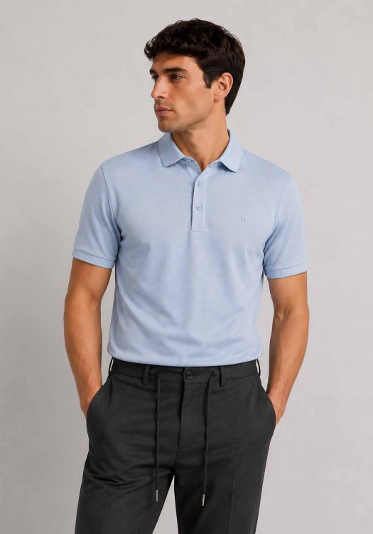 Daniel Hechter Polo Μπλούζα Easy GO - 74001 161901 640 Steel Blue