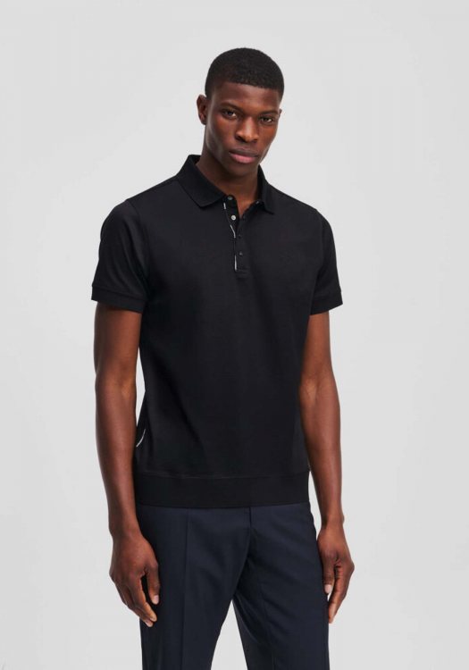 Karl Lagerfeld Polo Μπλούζα της σειράς Pressbutton - 745000 552200  990 Black