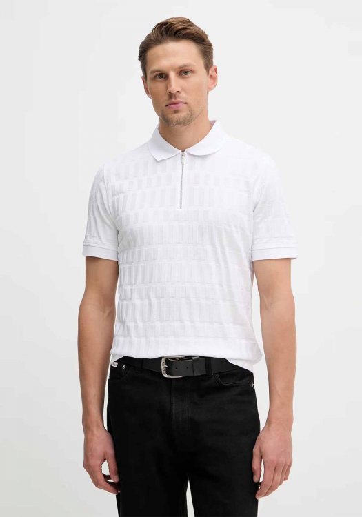 Karl Lagerfeld Polo Μπλούζα Zip Polo - 745008 562203 10 White