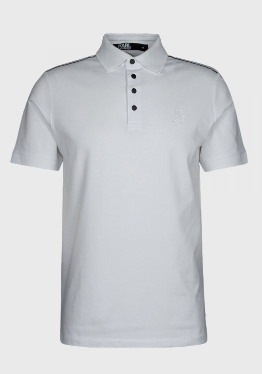 Karl Lagerfeld Polo Μπλούζα της σειράς Press Button - 745016 542221 10 White