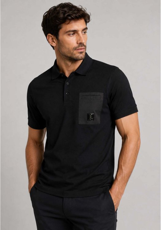 Karl Lagerfeld Polo Μπλούζα Pocket - 745016 561221 990 Black