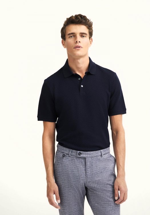Bugatti Polo Μπλούζα της σειράς Stripe - 8150 75104C 390 Blue
