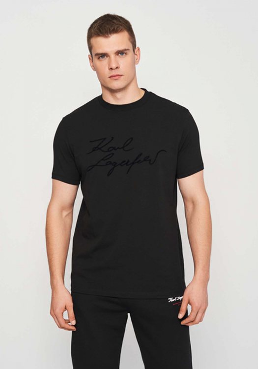 Karl Lagerfeld T Shirt της σειράς Crewneck - 755045 534221 990 Black
