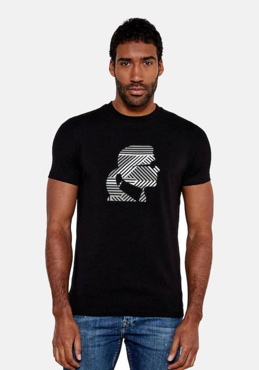 Karl Lagerfeld T Shirt της σειράς Crewneck - 755088 551221 990 Black