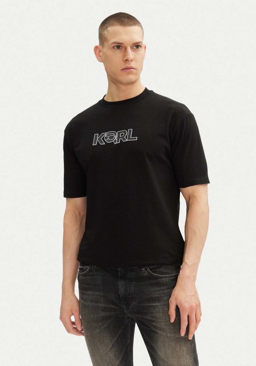 Karl Lagerfeld T Shirt της σειράς Crewneck - 755156 552235 990 Black