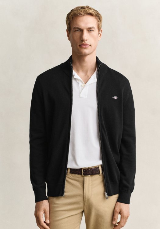 GANT Ζακέτα Zip Cardigan - 8030164 005 Black