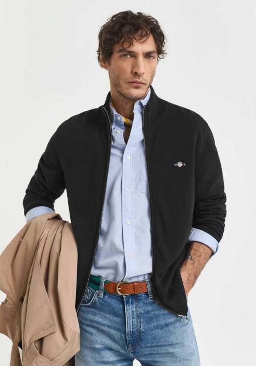 GANT Ζακέτα της σειράς Zip Cardigan - 8030164 005 Black