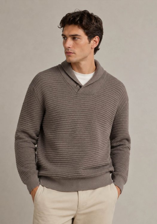 GANT Pullover Textured Shawl - 8030310 260 Faded Taupe