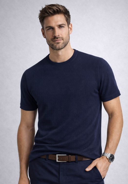 Bugatti T Shirt Basic - 8350 15115E 390 Blue