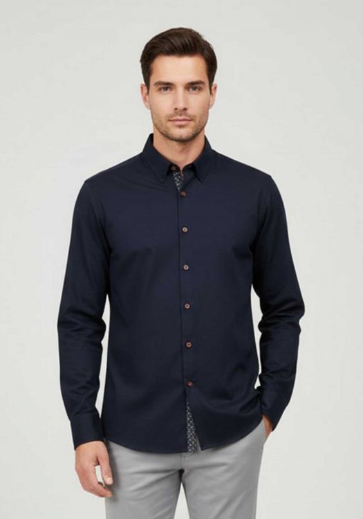 Bugatti Πουκάμισο Graphic - 9750 88507D 390 Blue