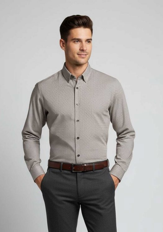 Bugatti Πουκάμισο Graphic - 9750 18506E 40 Brown