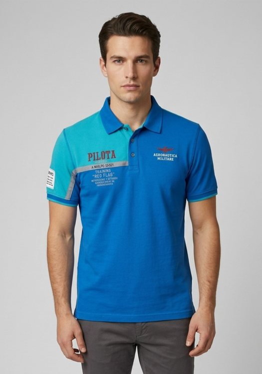 Aeronautica Militare Polo Μπλούζα Tri - PO842 Blue