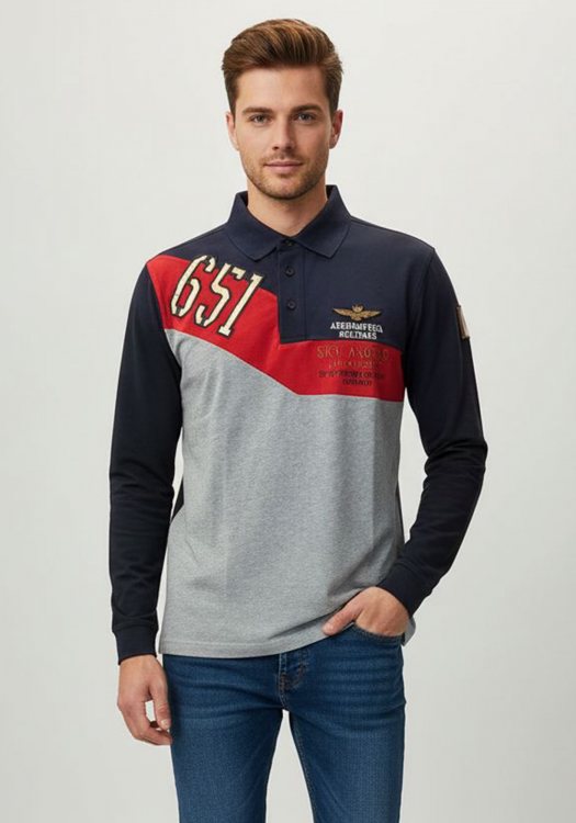 Aeronautica Militare Polo της σειράς Frecce Tricolori - PO1393 90760 Multi Blue/Grey