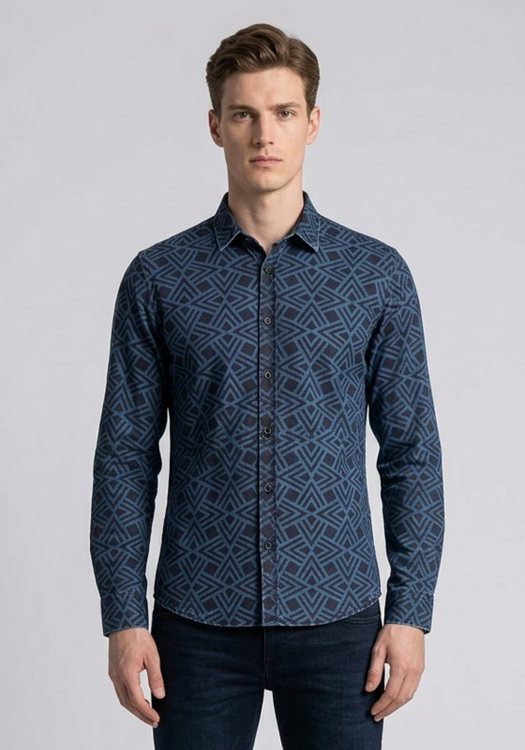 Antony Morato Πουκάμισο Denim - MMSL00306 FA430146 7010 BlueDenim