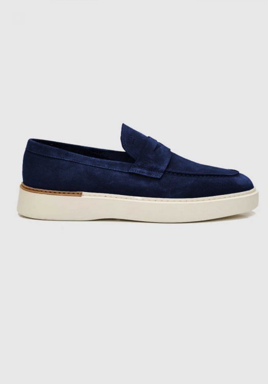 BOSS Shoes Δερμάτινα Loafers - D7864 Navy Suede