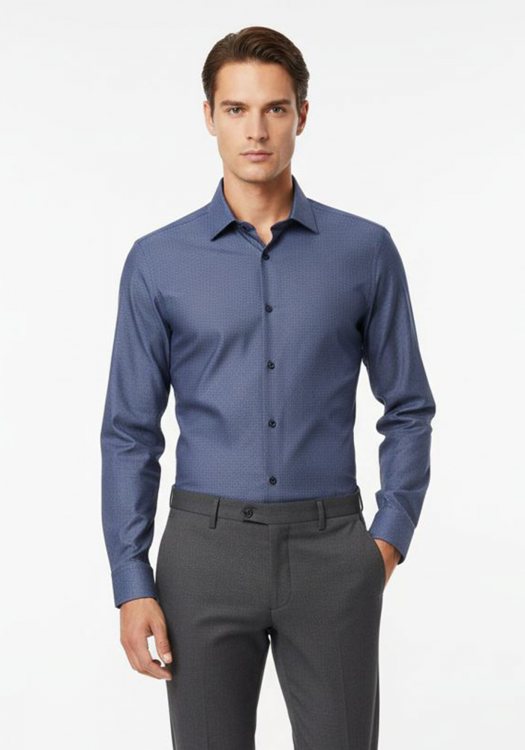 BOSS Πουκάμισο HANK - 50490934 468 Open Blue