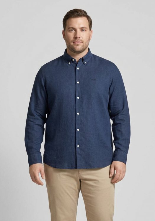 BOSS Λινό Πουκάμισο της σειράς H Liam - 50522592 404 Dark Blue