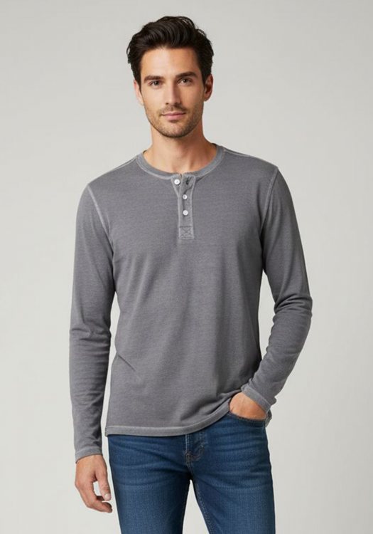 Bugatti Μπλούζα της σειράς Buttons - 8813 55042 210 Grey