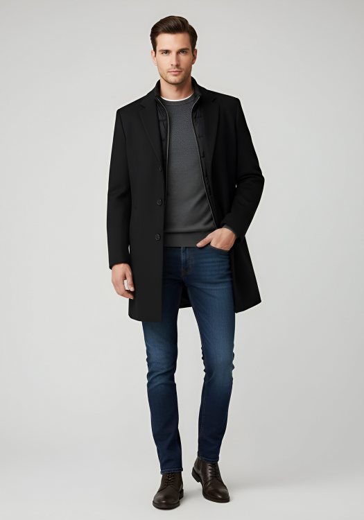 Bugatti Παλτό της σειράς Coat - 626228 64084 290 Black