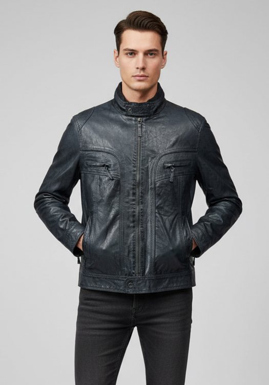 Buxter Δερμάτινο Bomber της σειράς Ismir-A - 20725 2741 Midnight Blue