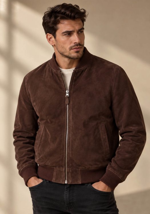 Schott N.Y.C Μπουφάν Suede Jacket - LC3017 Dark Brown