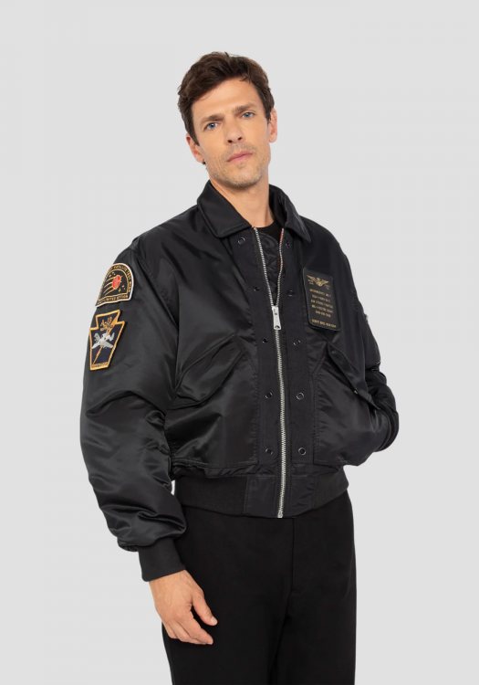 Schott N.Y.C Bomber Μπουφάν της σειράς Badgé Cwu - CW12RS Black