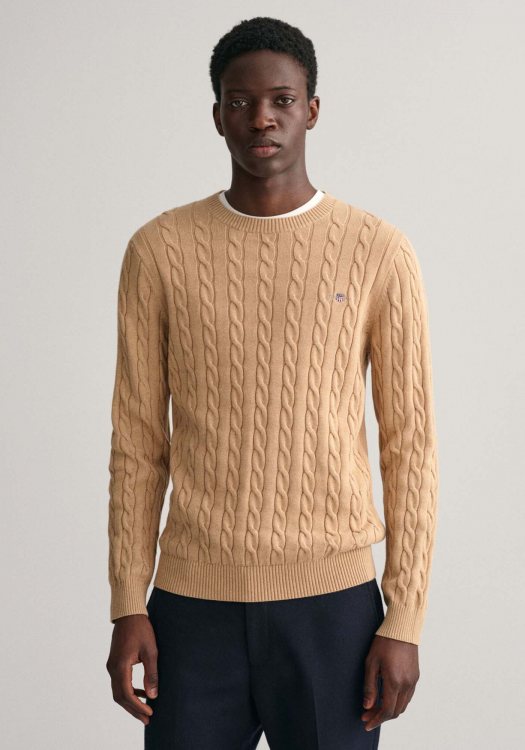 GANT Sweater της σειράς Cable - 8050601 296 Khaki Melange