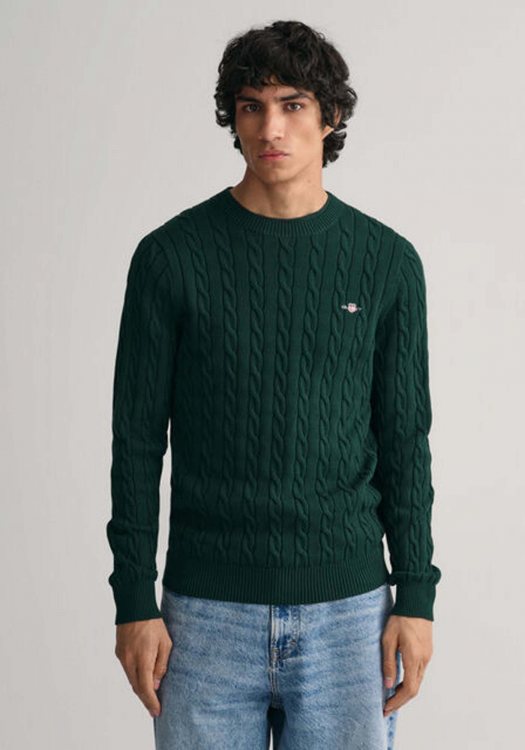 Gant Sweater της σειράς Cable - 8050601 374 Tartan Green