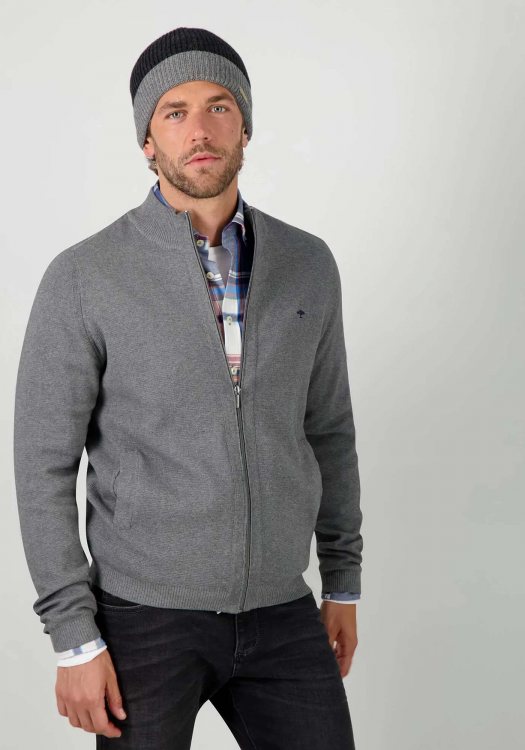 Fynch Hatton Ζακέτα της σειράς Cardigan Zip - 1207 602 936 Steel