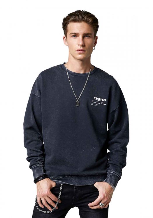 Ανδρικό  Pullover σε κανονική γραμμή - Vintage Black 901