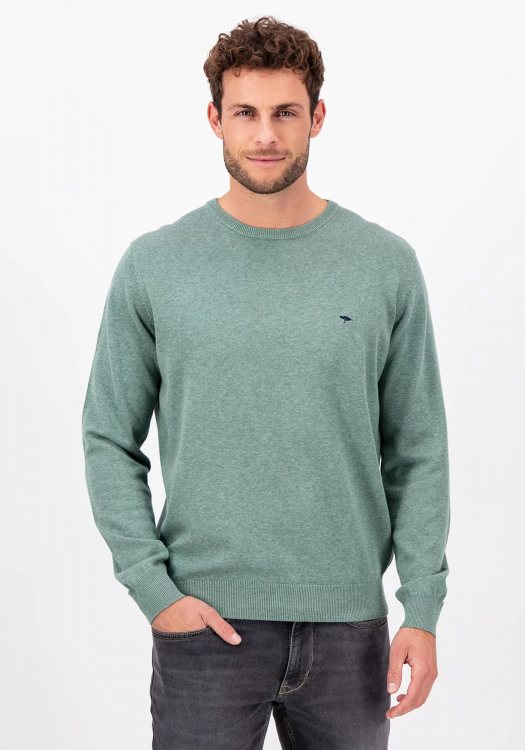 Fynch Hatton Πλεκτή μπλούζα της σειράς Superfine Cotton - 1314 210 708 Sage Green