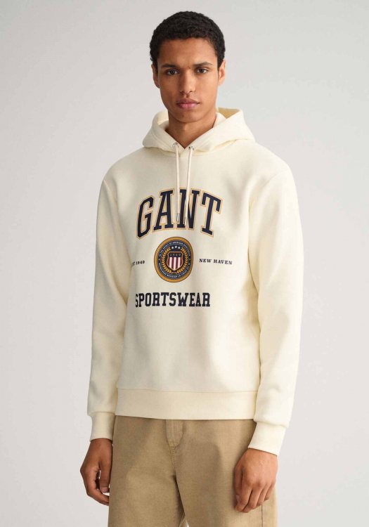 GANT Hoodie της σειράς Crest Shield - 2037028 130 Cream