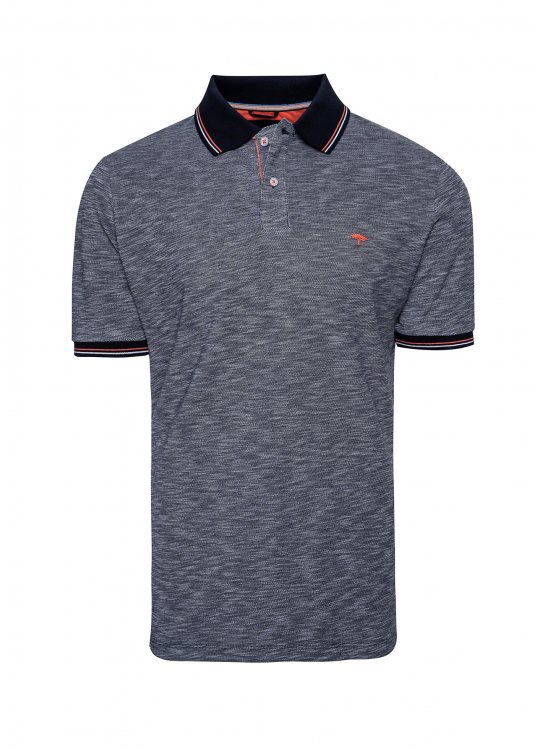 Fynch Hatton Finestripe Piqué Polo σε Άνετη γραμμή - 1121 1762 1651 Navy White