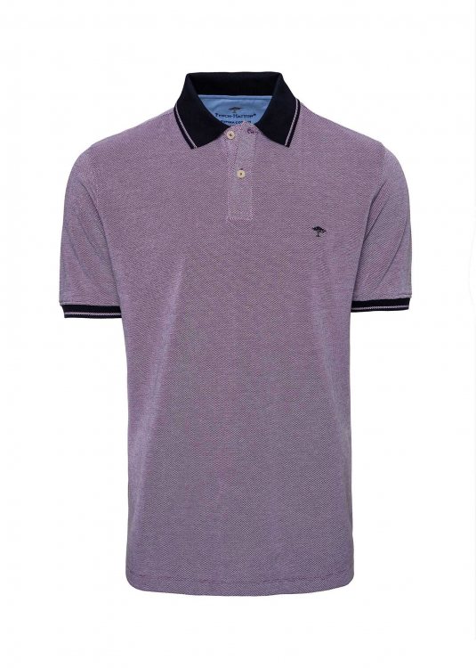 Fynch Hatton Finestripe Piqué Polo σε Άνετη γραμμή - 1121 1709 1636 Navy Thistie