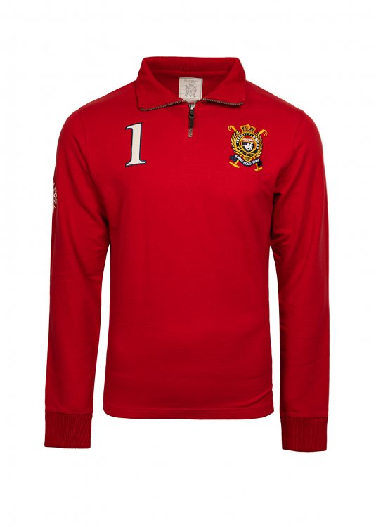 Αθλητική Half Zip Mπλούζα - Red