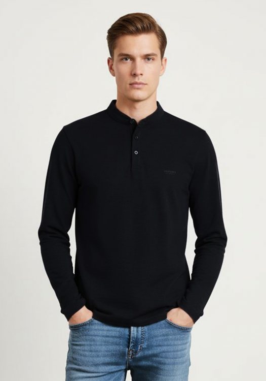 Daniel Hechter Μακρυμάνικη Polo της σειράς Polo - 74016 152908 990 Black