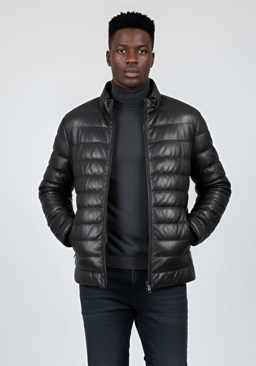 David Moor Δερμάτινο Jacket της σειράς Massimo - 00384 001 Black