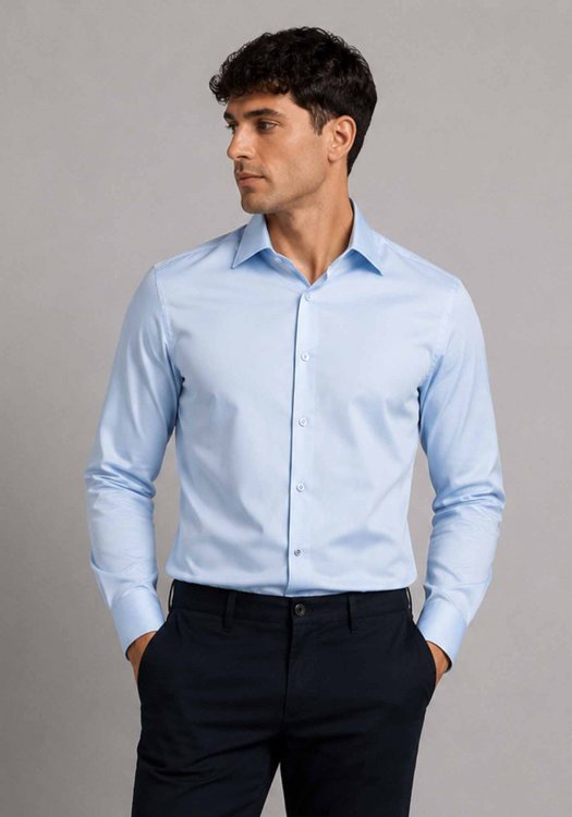 Daniel Hechter Πουκάμισο KENT Dress - 60128 161150 620 Light Blue