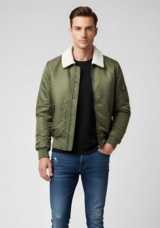 ELEVEN Paris Μπουφάν της σειράς Bomber - 16F1OU09 Khaki