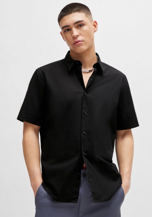 HUGO Κοντομάνικο Πουκάμισο της σειράς Ebor - 50475668 001 Black