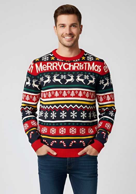 FRAGOSTO Πλεκτή Μπλούζα της σειράς Christmas - 21 200171 7050 Dk Navy