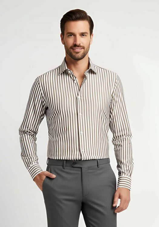 Fragosto Πουκάμισο της σειράς Stripe - FRST25 1515 2 Bez