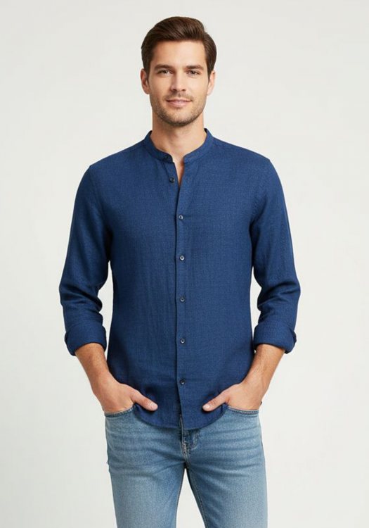 Fragosto Λινό Πουκάμισο της σειράς Exclusive - FRE03S22M 002 Blue