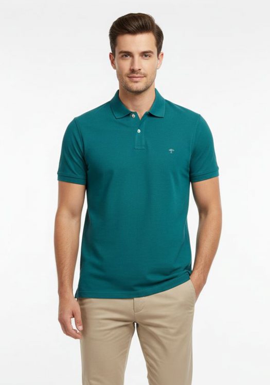 Fynch Hatton Basic Polo Μπλούζα Supima 1120 1700  - Caribbean Blue