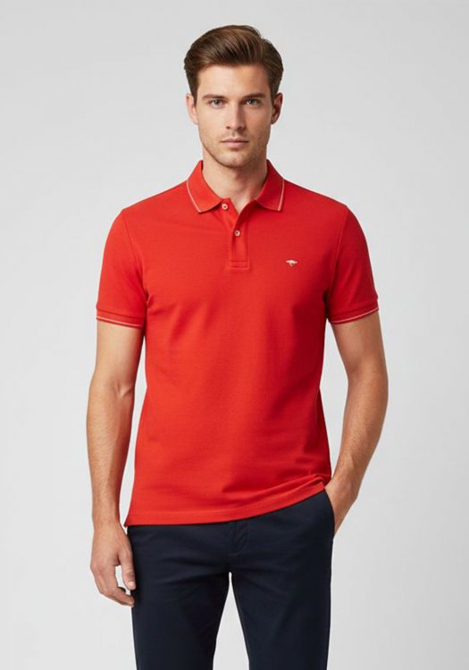 Fynch Hatton Polo Μπλούζα της σειράς Supima - 1503 1702 363 Poppy Red