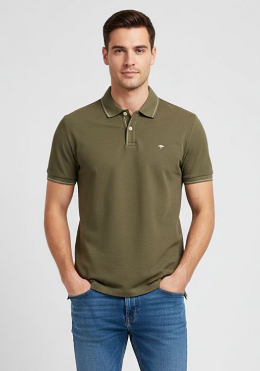 Fynch Hatton Polo Μπλούζα της σειράς Supima - 1503 1702 719 Dark Khaki