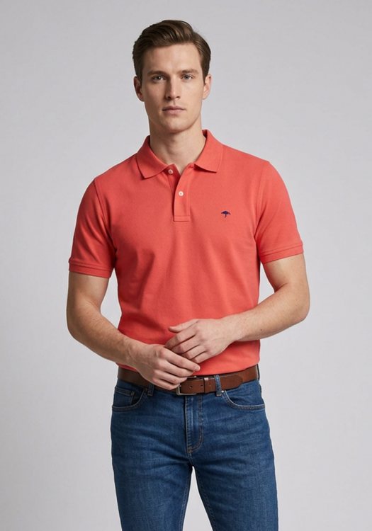 Fynch Hatton Polo Μπλούζα της σειράς Supima Cotton - 1413 1700 361 Orient Red