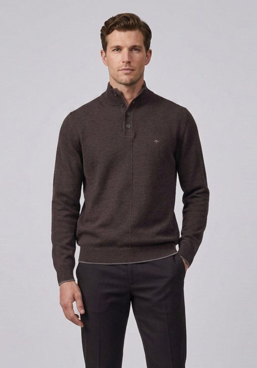 Fynch Hatton Pullover Button Troyer - 1614 219 866 Soil