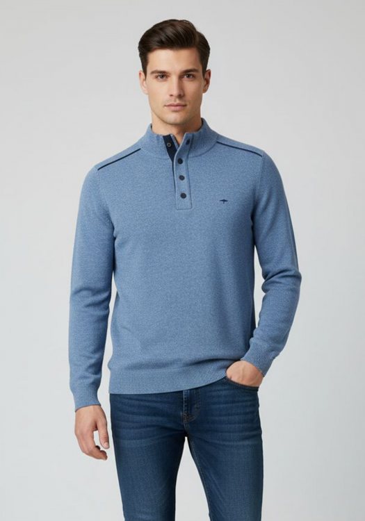 Fynch Hatton Pullover της σειράς Troyer collar - 1409 617 625 Cloud Blue